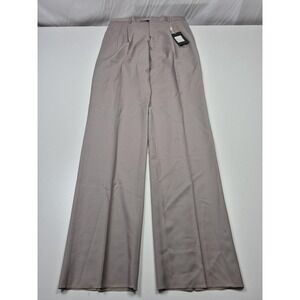 Zanieri Dress Pants Mens 32x37 Beige Wool Pleated Unhemmed Made Italy NWT